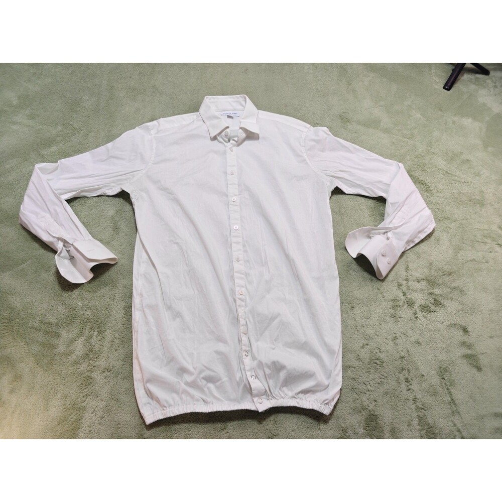 Tommy John Stay-Tucked Dress Shirt Mens 16.5 34/35 Slim Fit White Button Snap